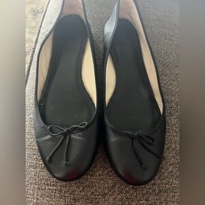 J. Crew Black Leather Ballet Flats